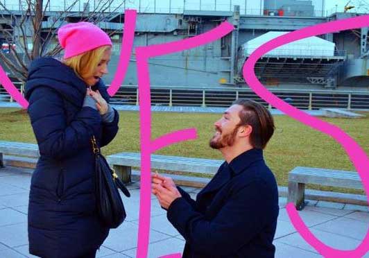 Image of Landon Beard proposing Vanessa Ray.